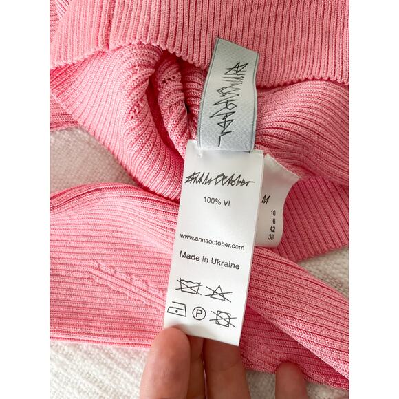 Anna October | Square Neck Sweater with Back Tie | Pink | Sz M - Picture 9 of 9